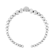 Bids.com .925 Sterling Silver 1/6 Cttw Diamond Rondelle Graduated Ball Bead Cuff Bangle Bracelet (I-J color, I2-I3 clarity) - Fits wrists up to 7 1/2 inches Bracelets