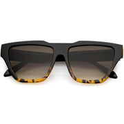 zeroUV Retro Modern Horned Rim Flat Top Square Aviator Sunglasses C920 Sunglasses