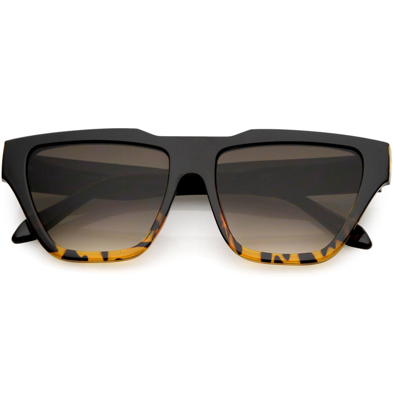 zeroUV Retro Modern Horned Rim Flat Top Square Aviator Sunglasses C920 Sunglasses