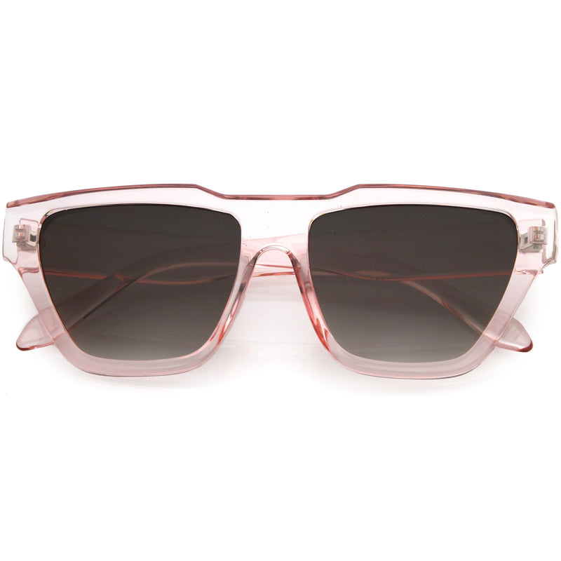 zeroUV Retro Modern Horned Rim Flat Top Square Aviator Sunglasses C920 Sunglasses