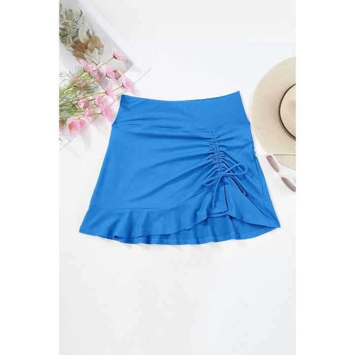 Ruched Elastic Waist Swim Skirt