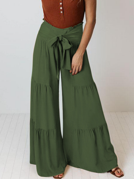 Wide Leg A Line Tie Waist Pants HE8WKV4UYK