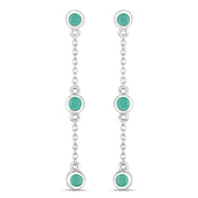 Bids.com 0.60 Carat Genuine Emerald .925 Sterling Silver Earrings Earrings