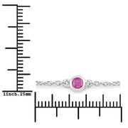 Bids.com 0.65 Carat Genuine Ruby .925 Sterling Silver Bracelet Bracelets