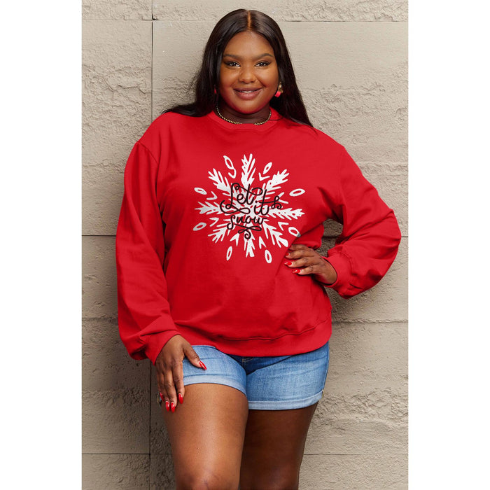 Simply Love LET IT SNOW Long Sleeve Sweatshirt