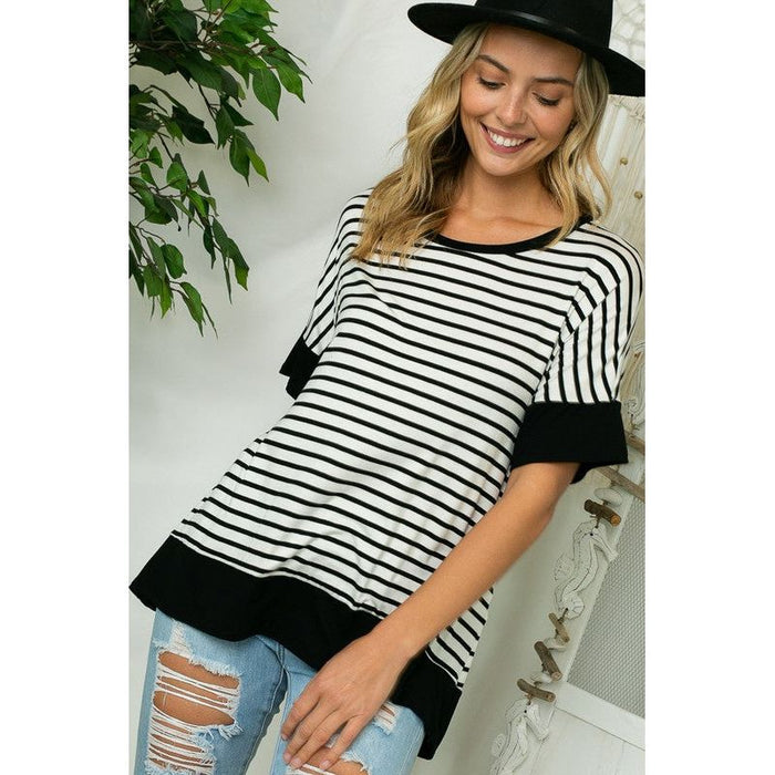 STRIPE MIXED HIGH LOW TOP