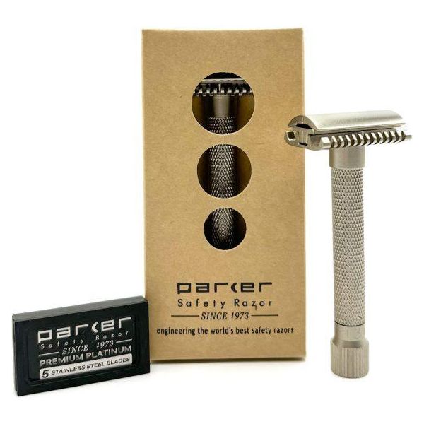 Parker Variant Adjustable Open Comb Safety Razor - Satin Chrome [VAR SC OC]