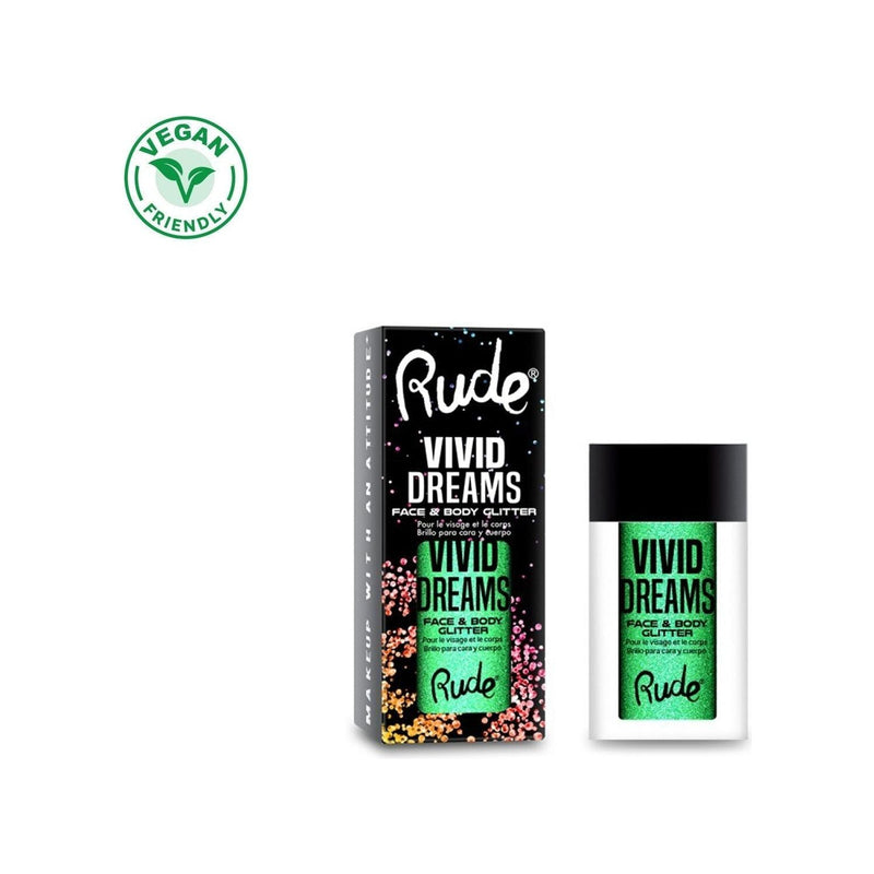 Rude Cosmetics Vivid Dreams Face and Body Glitter Display Set, 48pcs Wholesale Set