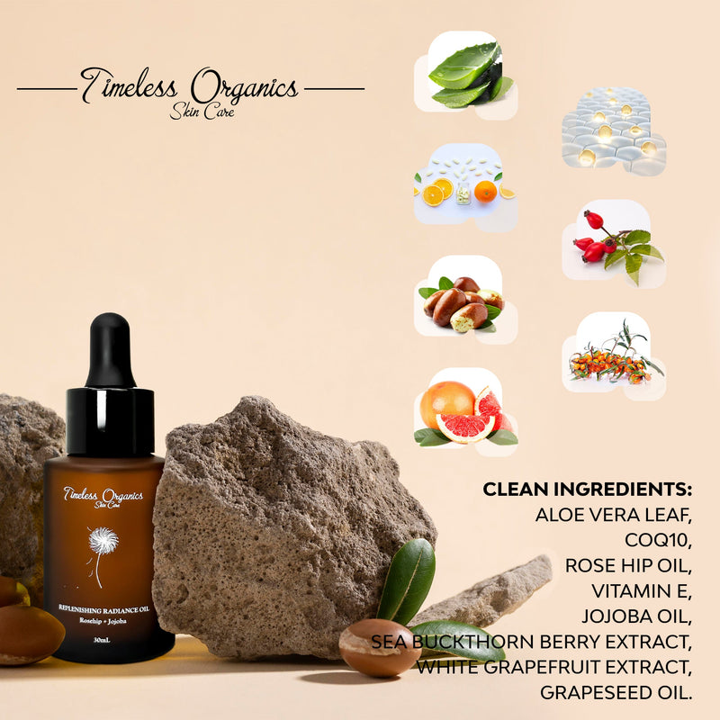 Timeless Organics Skin Care Replenishing Radiance Oil Serum Bisque