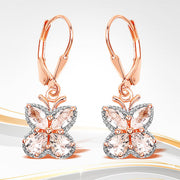 Bids.com 18K Rose Gold Plated 1.88 Carat Genuine Morganite .925 Sterling Silver Earrings Earrings