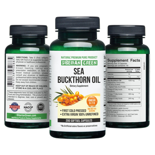 SiberianGreen.com Pure Sea Buckthorn Oil Capsules – Max Potency for Optimal Health Cooking Oils
