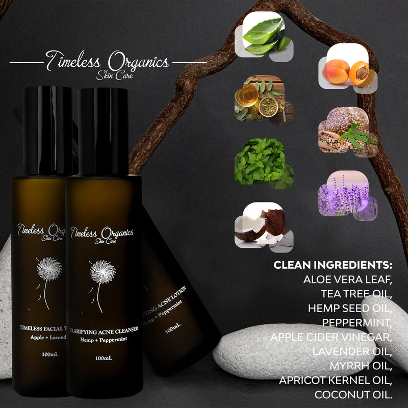 Timeless Organics Skin Care 3-Step Acne System Kit