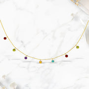 Bids.com 14k Yellow Gold Cable Chain Necklace with Round Multi-Tone Charms Necklaces