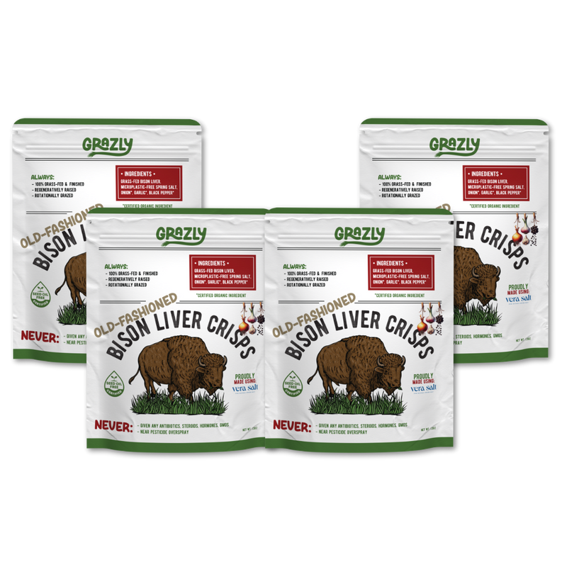 Grazly Bison Liver Crisps - 100% Grass-Fed/Finished Bison Crisp