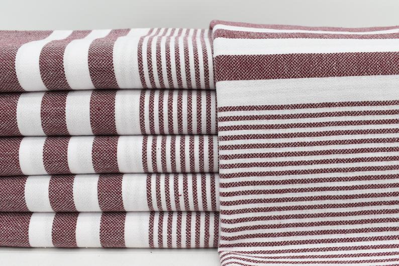 MONTE CARLO BURGUNDY TURKISH TOWEL