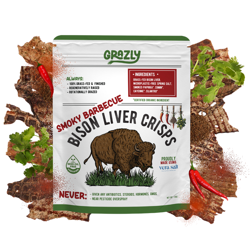 Grazly Bison Liver Crisps - 100% Grass-Fed/Finished Bison Crisp