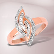 Bids.com 0.29 Carat Genuine White Diamond 14K Rose Gold Ring (E-F Color, SI1-SI2 Clarity) Rings