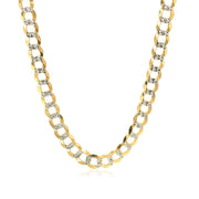 Bids.com 5.7mm 14k Two Tone Gold Pave Curb Chain Necklaces