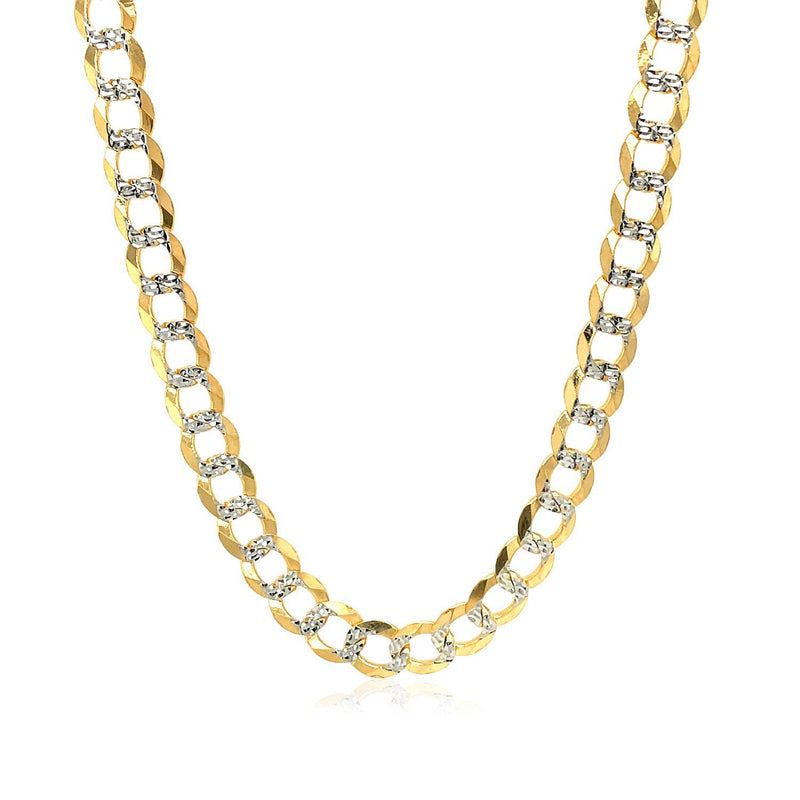 Bids.com 5.7mm 14k Two Tone Gold Pave Curb Chain Necklaces