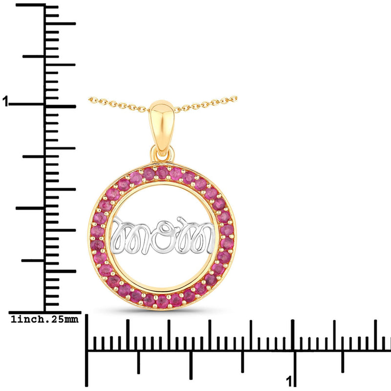 Bids.com 0.64 Carat Genuine Ruby .925 Sterling Silver Pendant Pendants