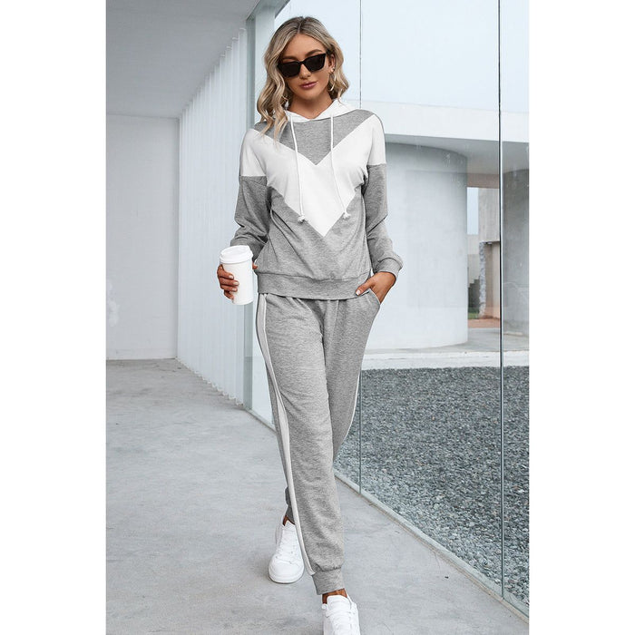 Dropped Shoulder Hoodie and Long Pants Set