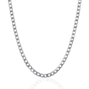Bids.com Rhodium Plated 4.7mm Sterling Silver Curb Style Chain Necklaces