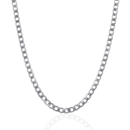 Bids.com Rhodium Plated 4.7mm Sterling Silver Curb Style Chain Necklaces