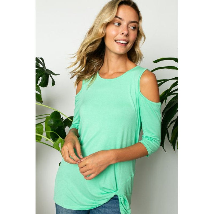 SOLID COLD SHOULDER TOP