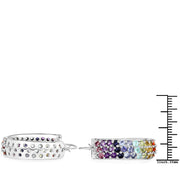 Bids.com 8.79 Carat Genuine Multi Stones .925 Sterling Silver Earrings Earrings