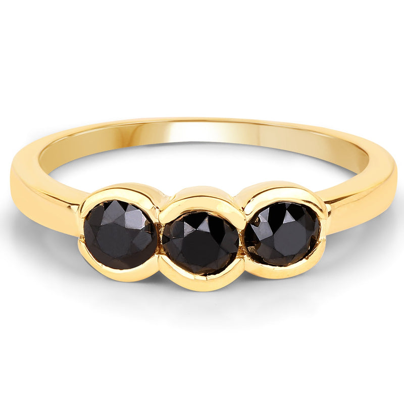 Bids.com 1.16 Carat Genuine Black Diamond .925 Sterling Silver Ring Rings