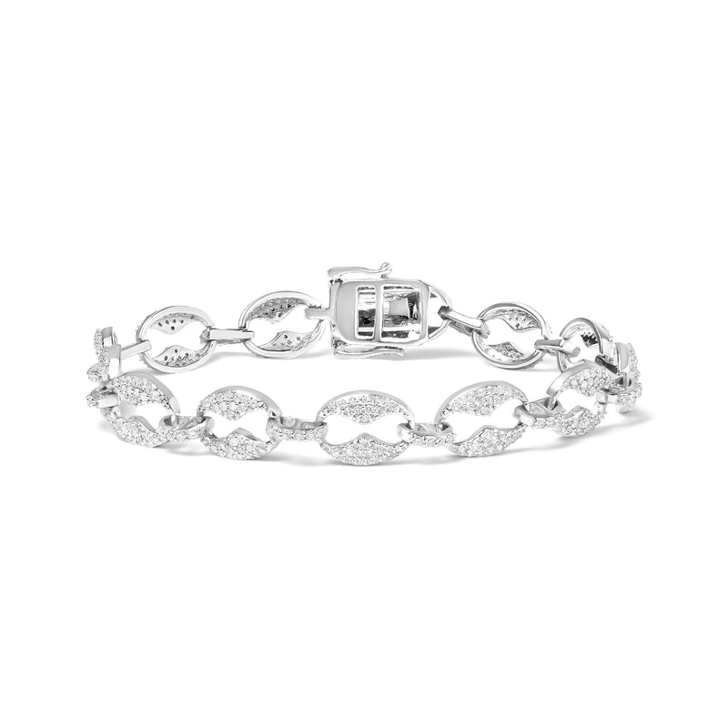 Bids.com 14K White Gold 1 1/2 Cttw Round Diamond Set Link Bracelet (I-J Color, I1-I2 Clarity) - 7" Bracelets