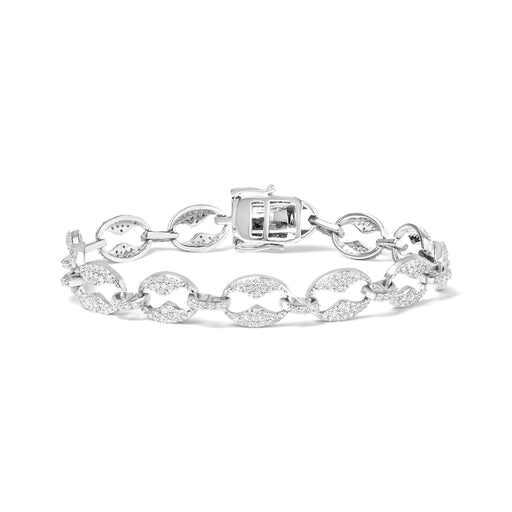 Bids.com 14K White Gold 1 1/2 Cttw Round Diamond Set Link Bracelet (I-J Color, I1-I2 Clarity) - 7" Bracelets