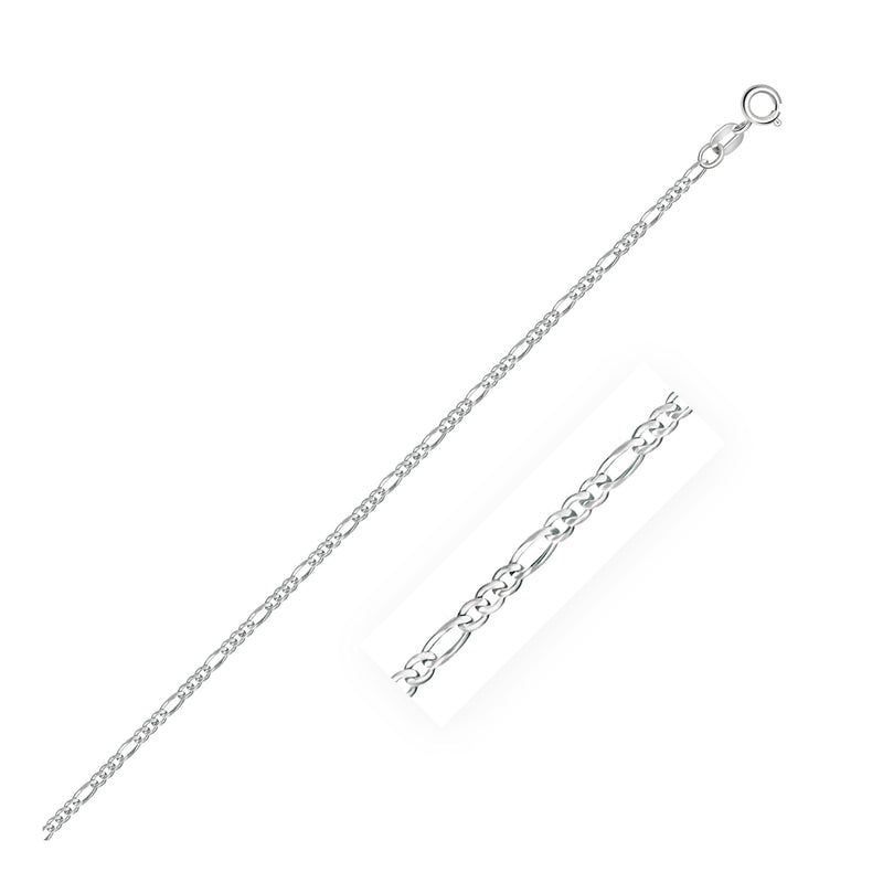 Bids.com 14k White Gold Solid Figaro Chain 1.9mm Necklaces