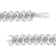 Bids.com .925 Sterling Silver 1/2 Cttw Diamond Double Row S-Link Bracelet (I-J Color, I2-I3 Clarity) - 7.5" Inches Bracelets