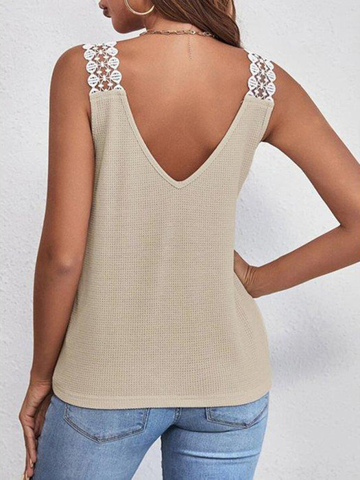 Lace Detail V-Neck Tank