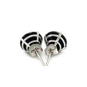 Bids.com 14k White Gold 8.0mm Round Black CZ Stud Earrings Earrings