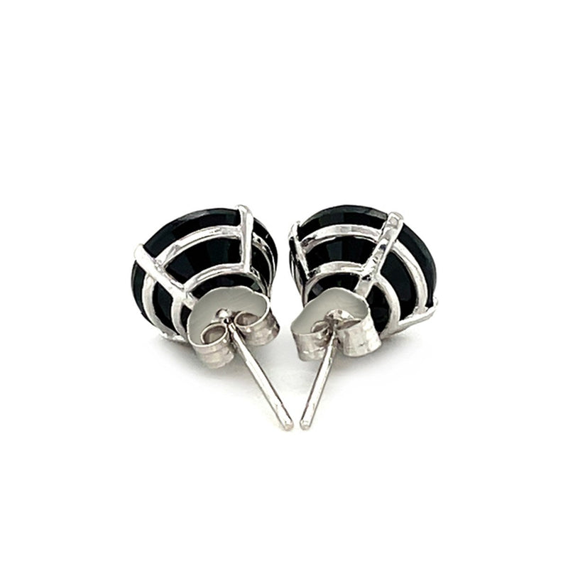 Bids.com 14k White Gold 8.0mm Round Black CZ Stud Earrings Earrings
