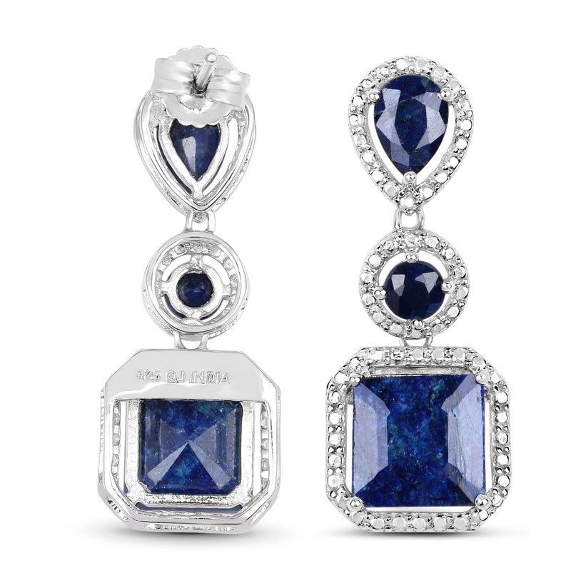 Bids.com 11.62 Carat Dyed Sapphire .925 Sterling Silver Earrings Earrings