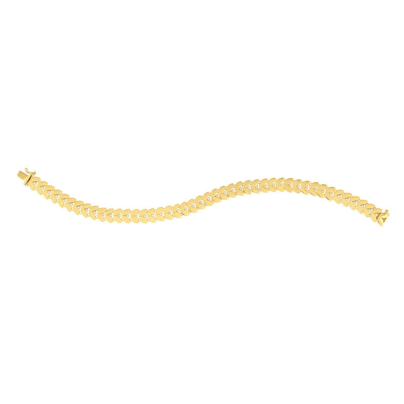 Bids.com 14k Yellow Gold 7 1/2 inch Laurel Leaf Bracelet with Diamond (7.40 mm) Bracelets