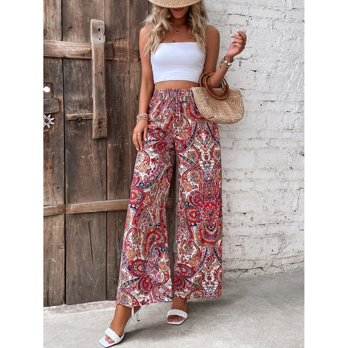 Printed Wide Leg Pants