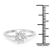 Bids.com 0.18 Carat Genuine White Diamond 14K White Gold Ring (E-F-G Color, SI Clarity) Rings