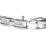 Bids.com 14K White Gold 3.0 Cttw Invisible Set Princess Cut Diamond Link and Buckle 7.25" Tennis Bracelet (I-J Color, I1-I2 Clarity) Bracelets