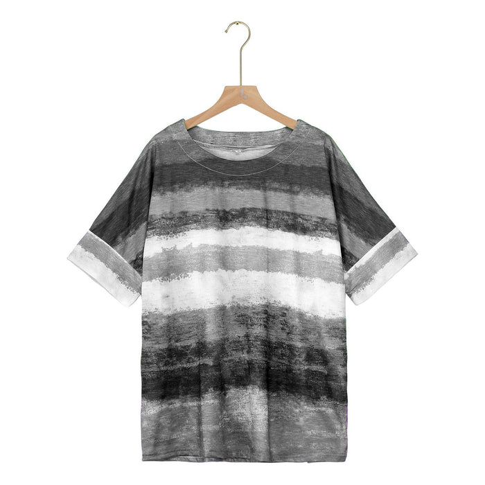 Color Block Round Neck Half Sleeve T-Shirt