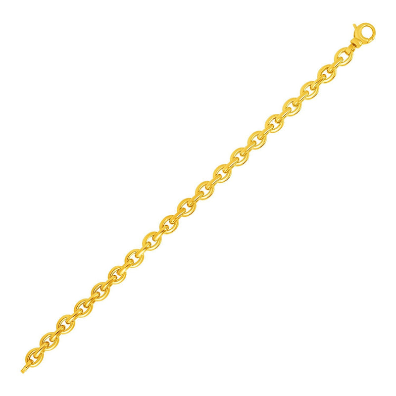 Bids.com 14k Yellow Gold Polished Oval Link Bracelet Bracelets