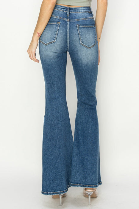 High Rise Front Seam Detailed Flare Jeans