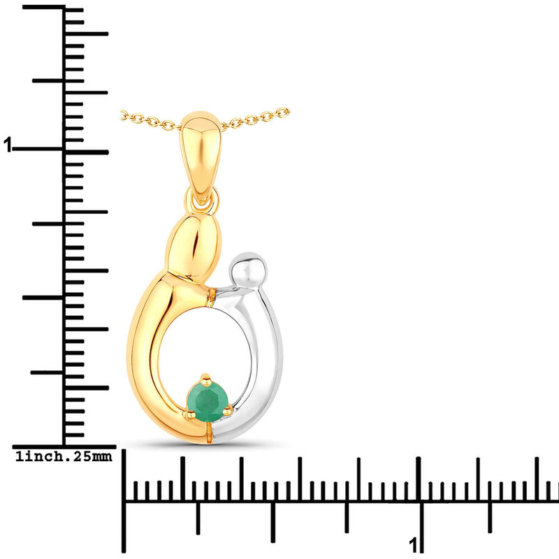 Bids.com 0.17 Carat Genuine Emerald .925 Sterling Silver Pendant Pendants