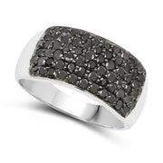 Bids.com 1.21 Carat Genuine Black Diamond .925 Sterling Silver Ring Rings