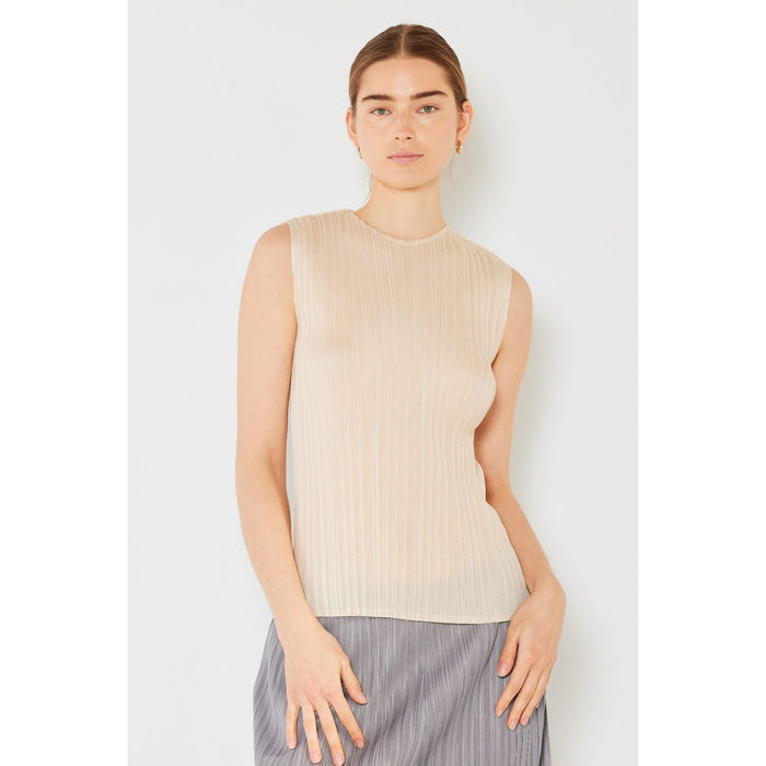 Marina West Swim Pleated Sleeveless Crewneck Tank