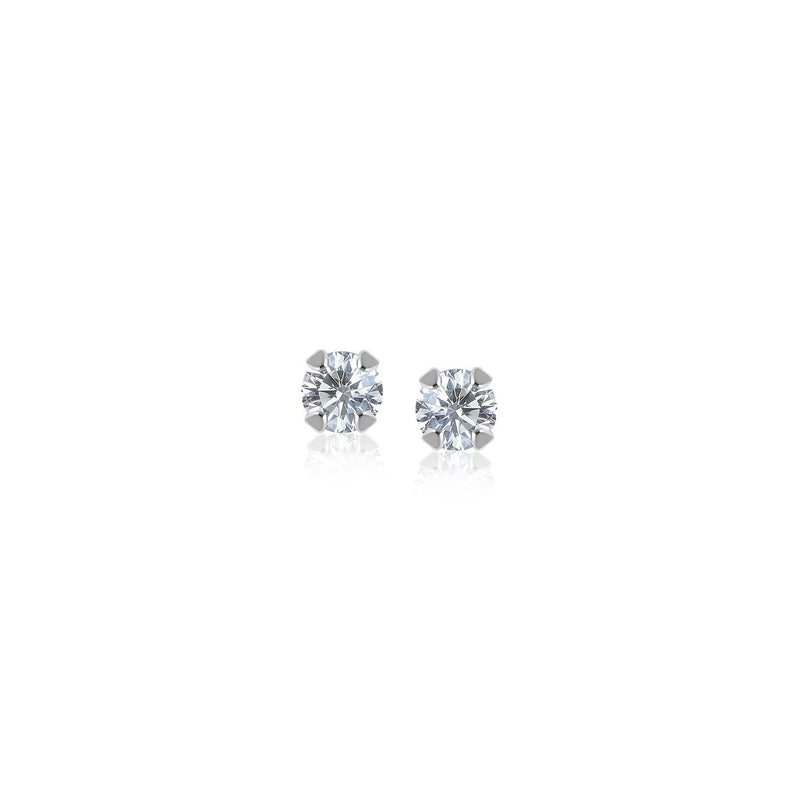Bids.com 14k White Gold White Cubic Zirconia 2mm Stud Earrings Earrings