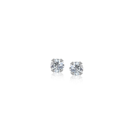 Bids.com 14k White Gold White Cubic Zirconia 2mm Stud Earrings Earrings